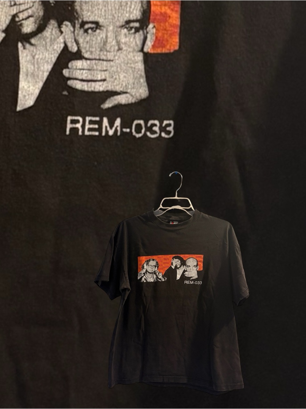 Black REM-033 1999 Vintage Tour  Tee with Orange Accent
